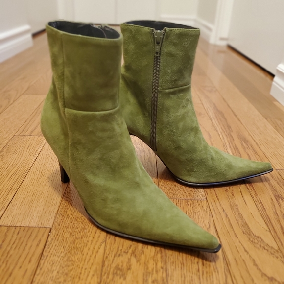 Lodi Suede Deep Green Ankle Boots size 5 - Picture 2 of 7